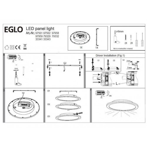 Стельовий світильник Eglo SARSINA 97959