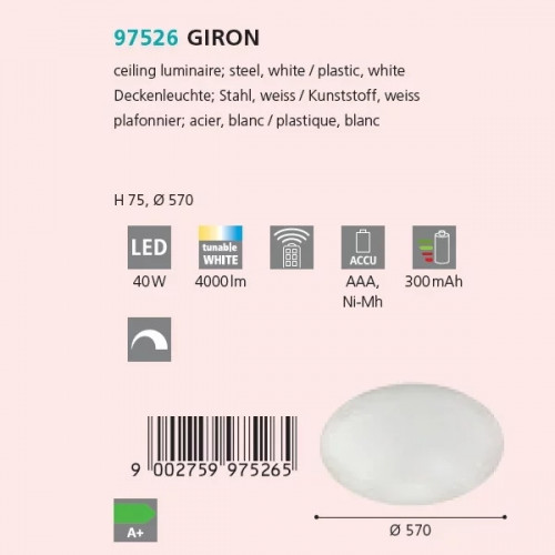 Стельовий світильник Eglo GIRON 97526