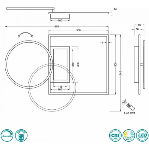 Стельовий світильник Trio DOWNEY 620510332