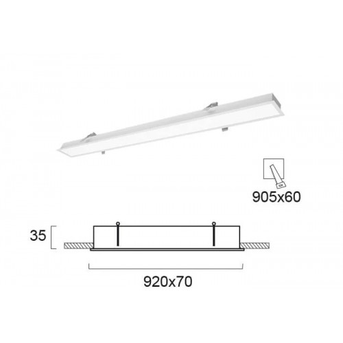 Світлодіодний світильник Viokef STATION RECESSED 3000K 3911-0313-3-W-N