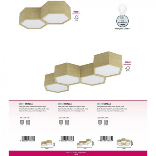Стельовий світильник Eglo MIRLAS 98862