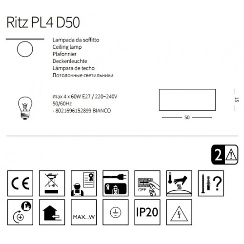 Стельовий світильник Ideal Lux RITZ 152899