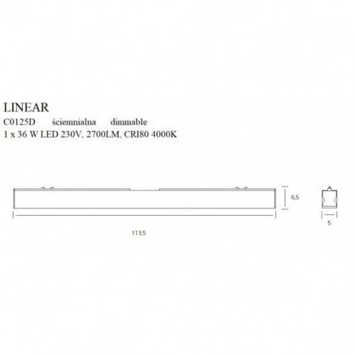 Світлодіодний лінійний світильник MAXlight LINEAR C0125D
