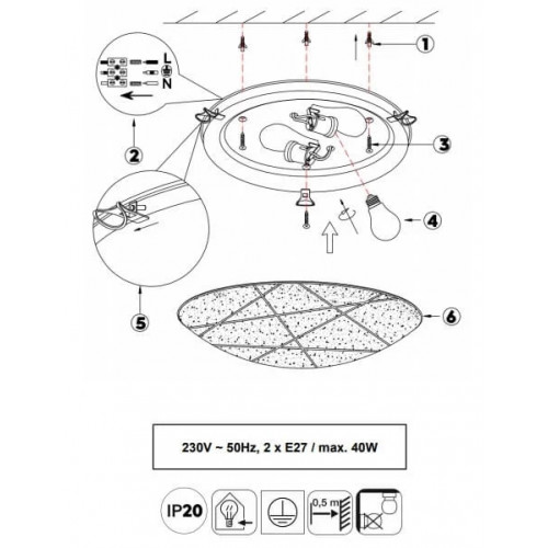 Стельовий світильник Trio SANDRINA 601200200