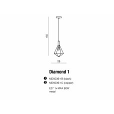 Люстра AZzardo DIAMOND 1 AZ2139 (MD50391BBK )