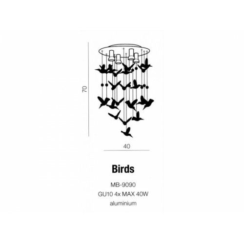 Люстра AZzardo BIRDS AZ2449 (MB9090CH)