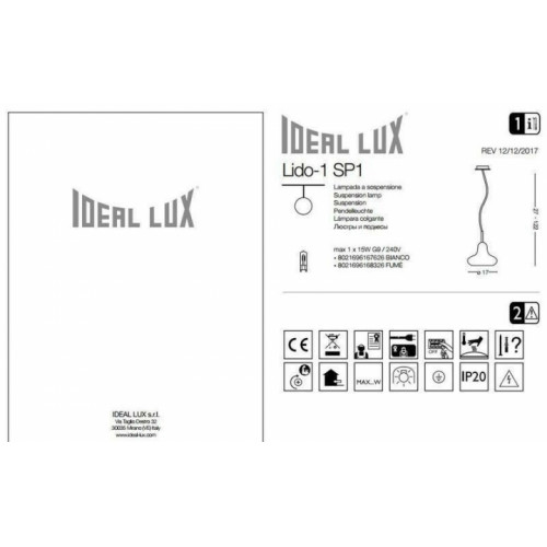 Люстра Ideal Lux LIDO-1 168326