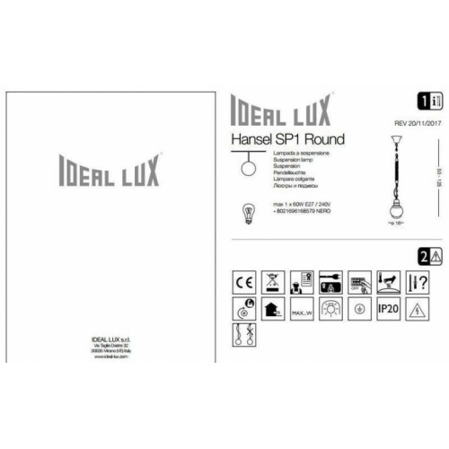 Люстра Ideal Lux HANSEL 168579