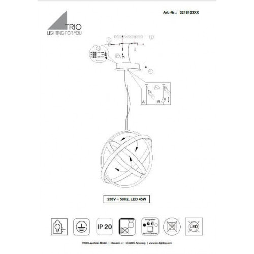 Люстра TRIO COMPTON 321810342