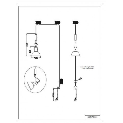 Люстра TRIO CARLOTTA 305170131