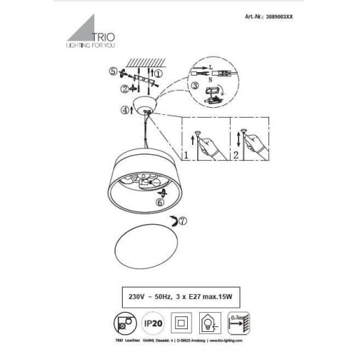 Люстра Trio BARONESS 308900331