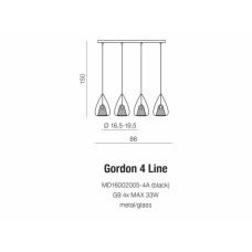 Люстра AZzardo GORDON 4 Line AZ2170 (MD160020054ABK)
