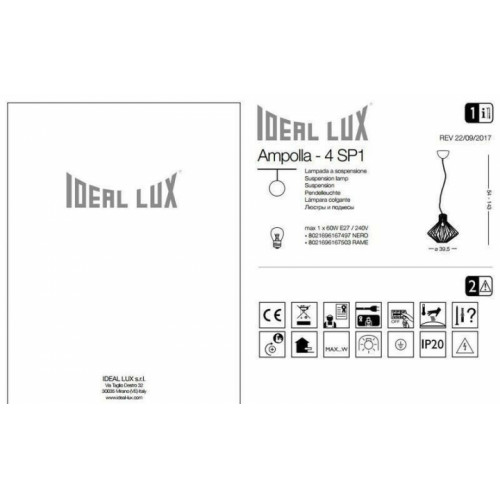 Люстра Ideal Lux AMPOLLA 167497