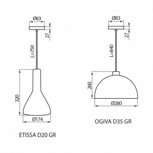 Люстра Kanlux OGIVA D35 GR 27001