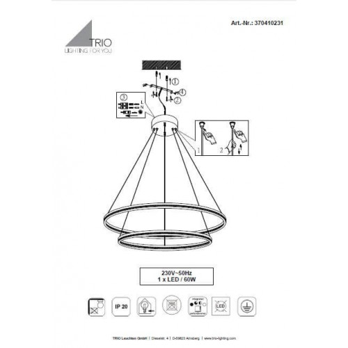 Люстра TRIO LINCOLN 370410231