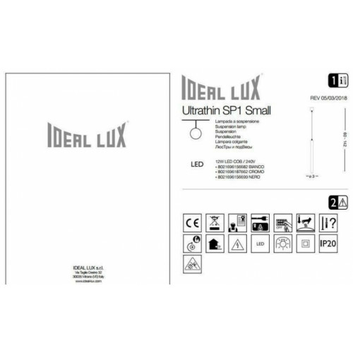 Люстра Ideal Lux ULTRATHIN 156699