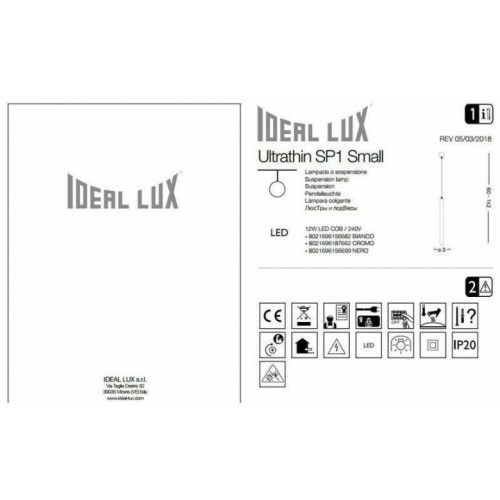 Люстра Ideal Lux ULTRATHIN 187662