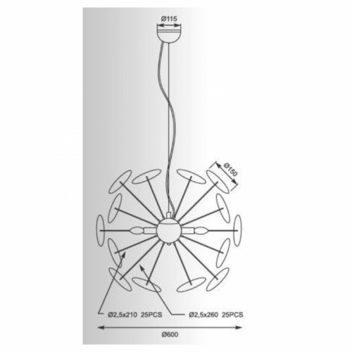 Люстра Zuma Line DOTS TS-081111P-BK