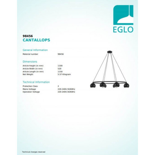 Люстра Eglo CANTALLOPS 98456