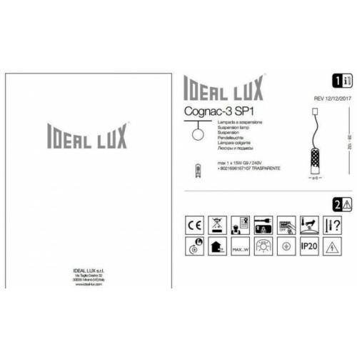 Люстра Ideal Lux COGNAC-3 167107