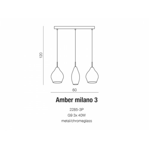 Люстра AZzardo AMBER MILANO 3 AZ2149 (22853PCH)