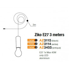 Патрон зі шнуром AZzardo ZIKO E27 3 meters AZ3455