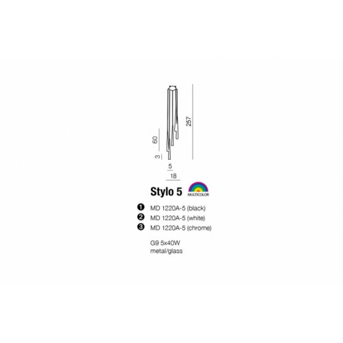 Люстра AZzardo STYLO 5 AZ0134 (MD1220A5CH)