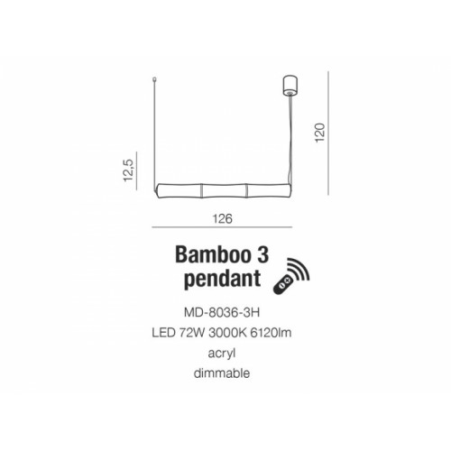 Люстра AZzardo BAMBOO 3 AZ1901 (MD80363HWH )