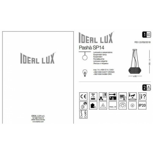 Люстра Ideal Lux Pashà 164977