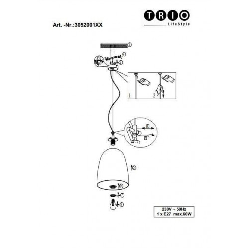 Люстра TRIO ONTARIO 305200189