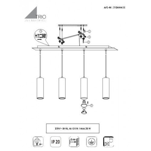 Люстра Trio MARLEY 312400424
