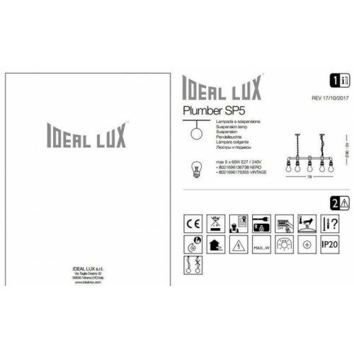 Люстра Ideal Lux Plumber 175355