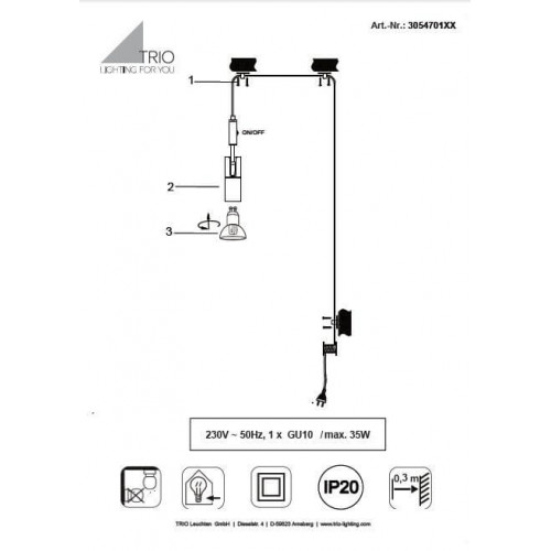 Люстра TRIO CARLA 305470132