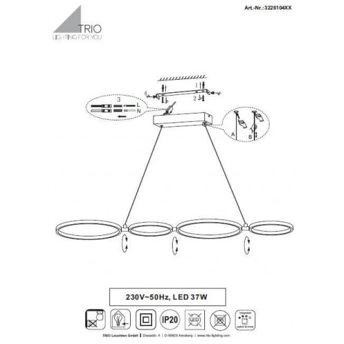 Люстра Trio RONDO 322610432