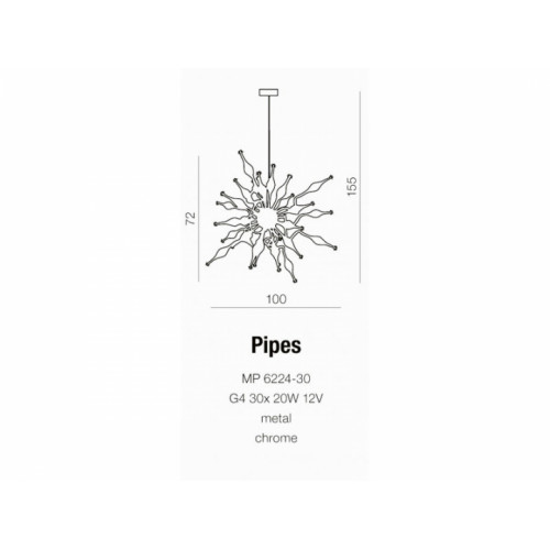Люстра AZzardo PIPES AZ0040 (MP622430CH)
