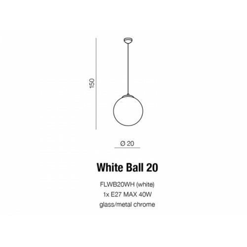 Люстра AZzardo WHITE BALL 20 AZ1325 (FLWB20WH )