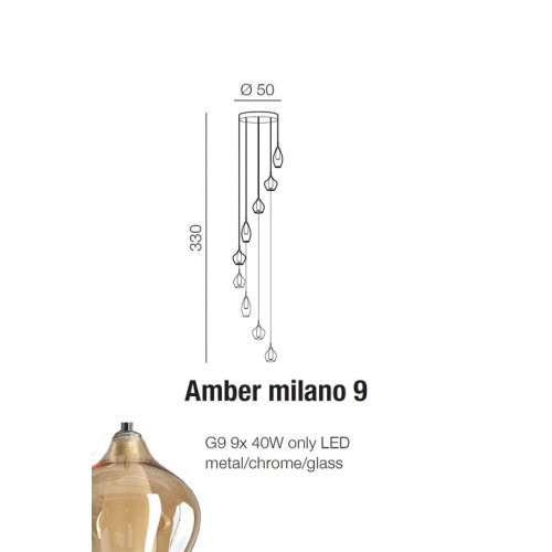 Люстра AZzardo AMBER MILANO 9 AZ4014