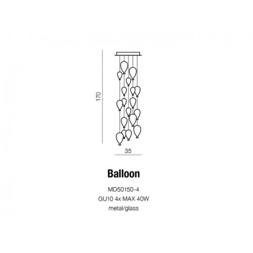 Люстра AZzardo BALLOON AZ2164 (MD501504 )