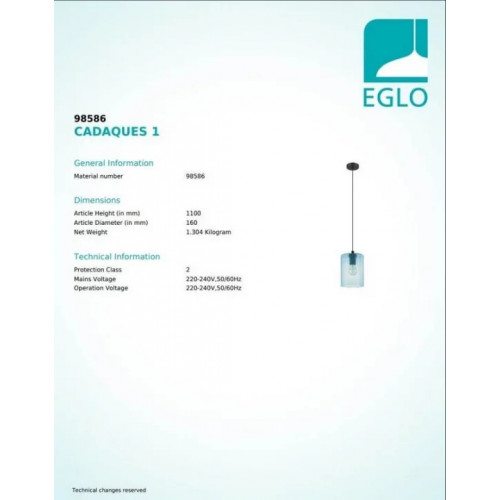 Люстра Eglo CADAQUES 98586