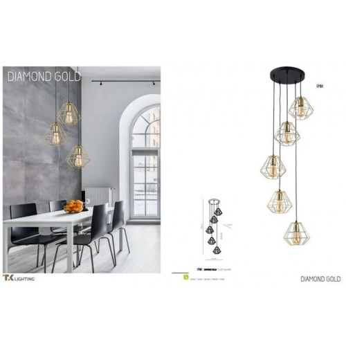 Люстра TK Lighting DIAMOND GOLD 1781