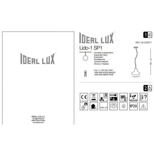Люстра Ideal Lux LIDO-1 168326