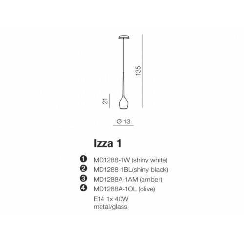Люстра AZzardo IZZA 1 AZ0131 (MD12881SWH )