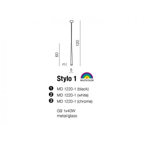 Люстра AZzardo STYLO 1 AZ0116 (MD12201BK )