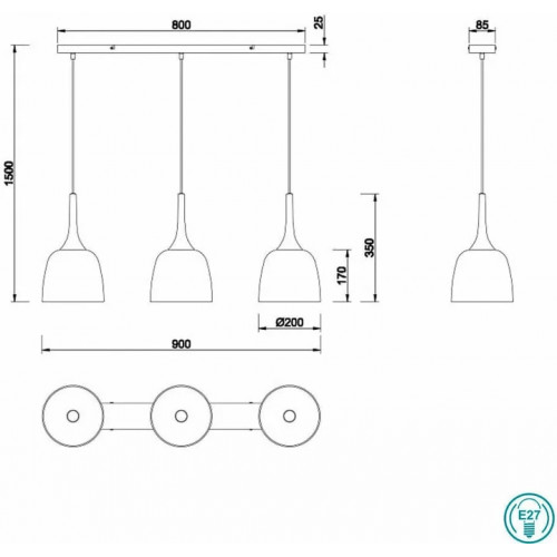 Люстра Trio CHIRON 310800308