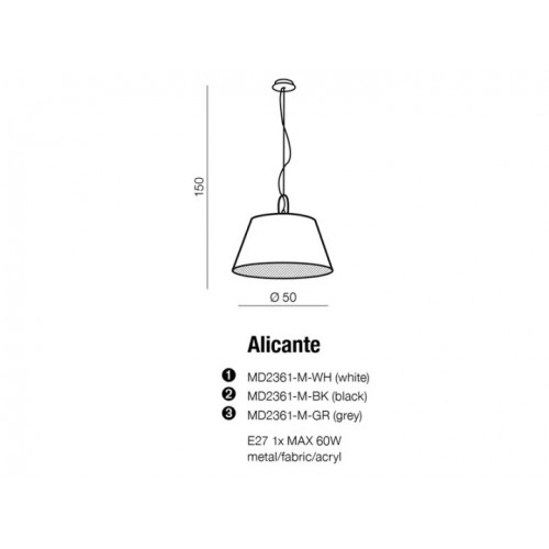 Люстра AZzardo ALICANTE AZ2292 (MD2361мBK)