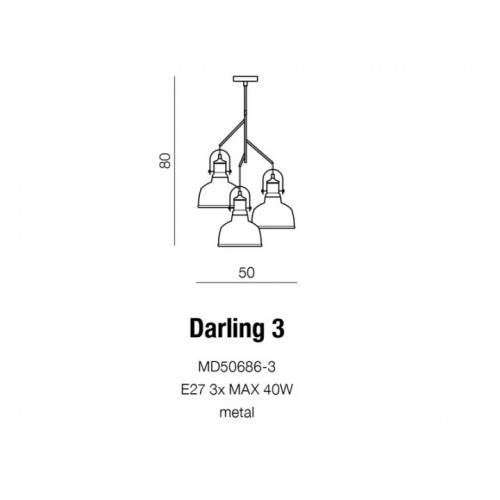 Люстра AZzardo DARLING 3 AZ2147 (MD506863BK )