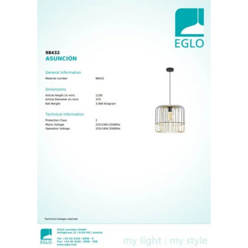 Люстра Eglo ASUNCION 98432