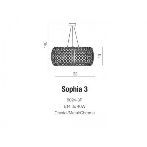Люстра AZzardo SOPHIA 3 AZ0520 (50243P crystal / metal / chrome)