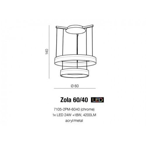 Люстра AZzardo ZOLA 60/40 AZ1294 (71052PM6040CH )