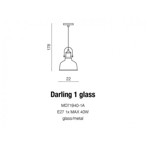 Люстра AZzardo DARLING GLASS 1 AZ2143 (MD719401A)